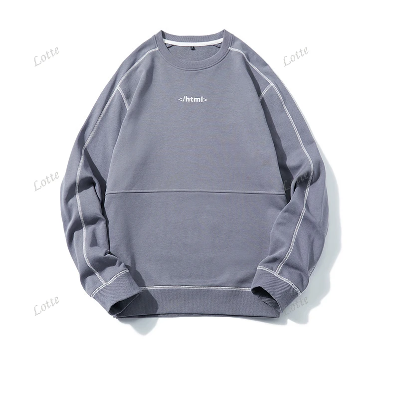 crew neck sweatshirts korean style men long sleeves organic cotton oversized men s plain hoodies pullover sweatshirt