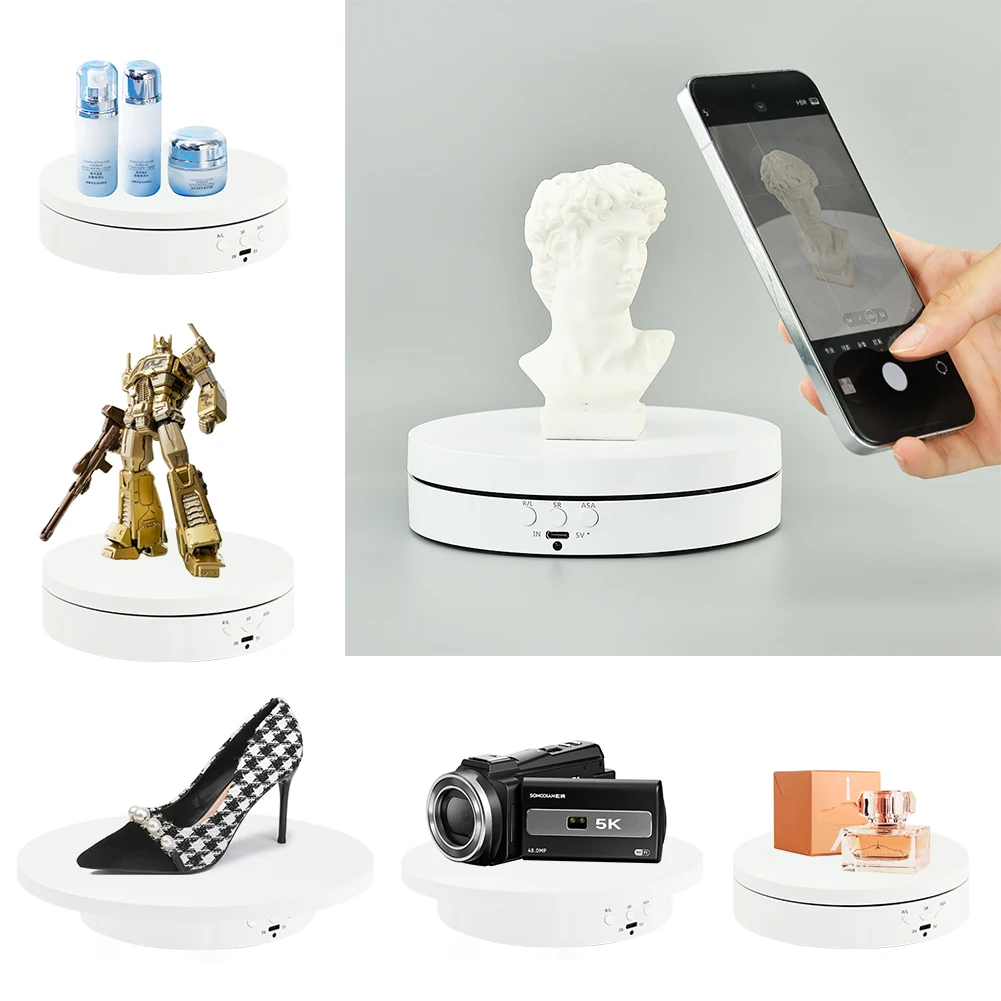 360 degree photography turntable rotating electric turntable motorized rotating display stand for jewelry watch Product Display