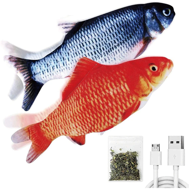 NEW 2024 High Quality Usb Floppy Moving Fish Cat Toy Realistic Interactive Dancing Wiggle Catnip Flippity Fish Cat Toy