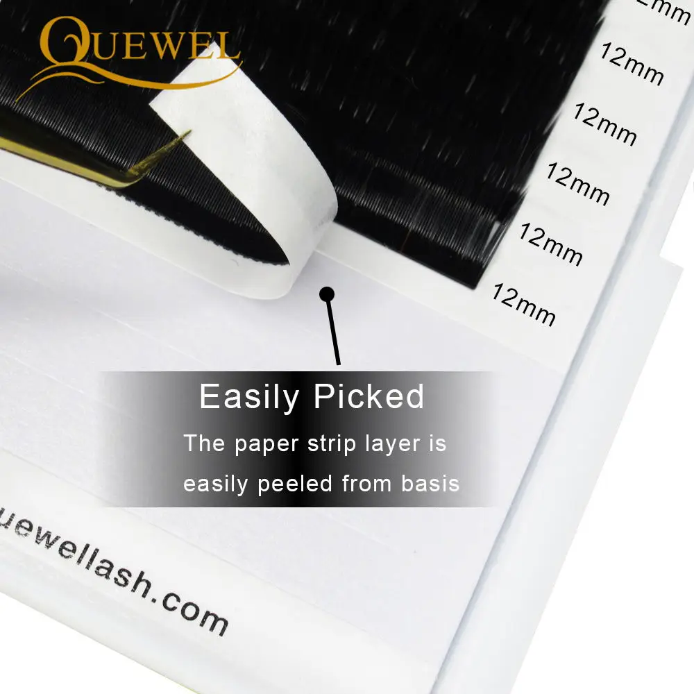 Custom Private Label Custom Box Wholesale Price 6-20mm Quewel Silk/PBT Synthetic Eyelash Extension
