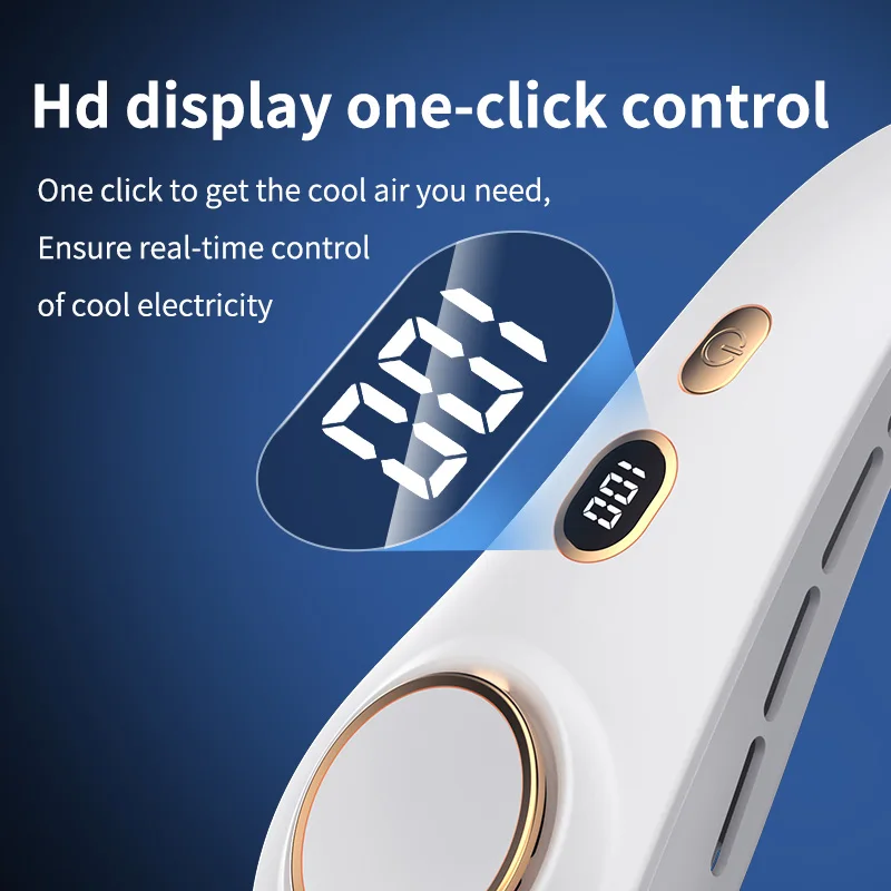 2024 Trend Products Mini Cooler 5 Gears Rechargeable Hands Free Sports Outdoor Hanging Leafless Neck Fan