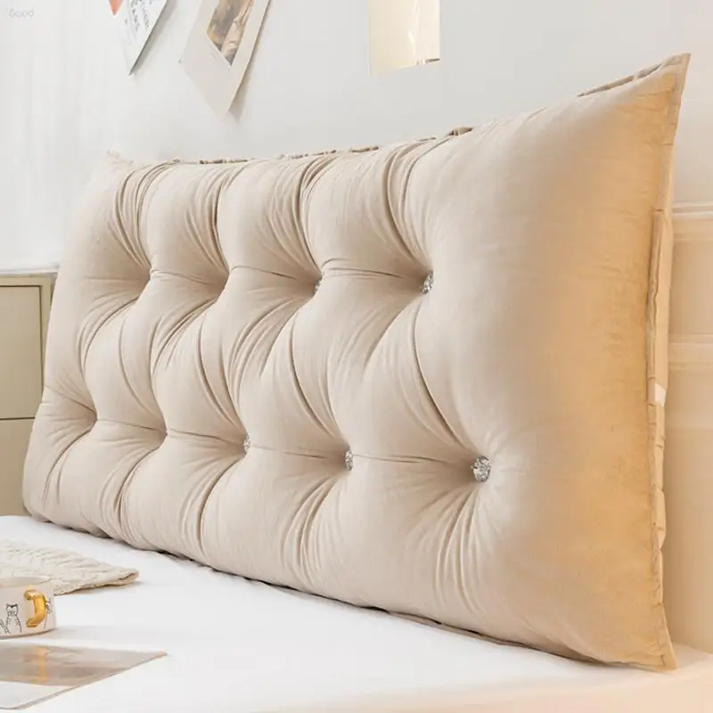 Garden Solid Color Bier Home 2024 New Double-breasted Long Bedside Cushion Soft Bag Waist Large Backrest Anti-collision Bed Pill