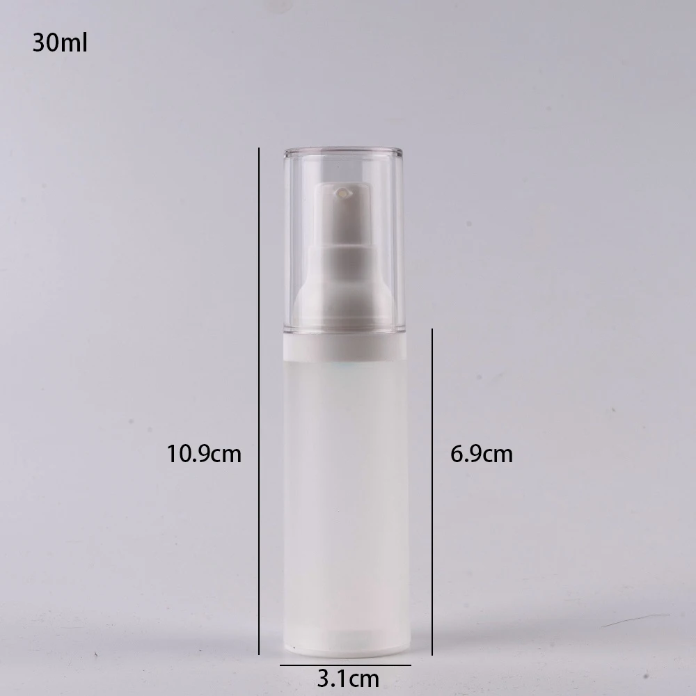Wholesale Frosted White 15ml 30ml 50ml PP Plastic Airless Cosmetic Lotion Bottle with Pump Head for Packaging