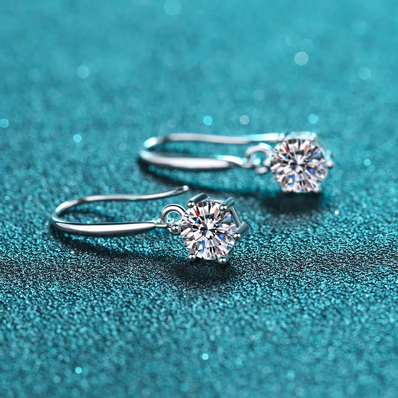 Romantic Earrings Platinum Plated Wholesale Jewelry Sterling Silver GRA Certified VVS Moissanite Diamond Earring for the Beloved