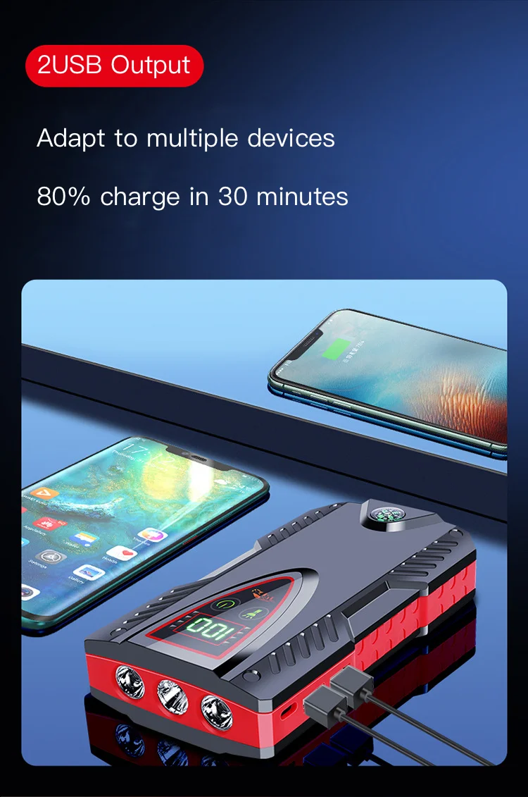 Multi-function Battery Portable 12v Car Jump Starter 99800mah Portable Battery Charger Car Starting Device Emergency Tool