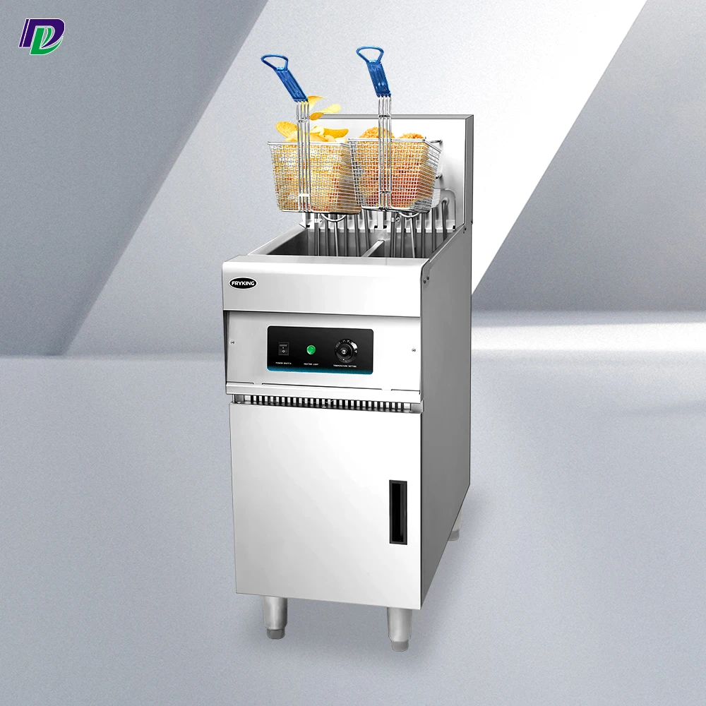 Stainless Steel French Fries Machine 2 Tank 2 Basket Commercial Potato Chip Fryer Electrical /gas Deep Fryer