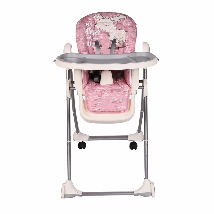 
High quality fashion design foldable Luxury Aluminum Baby Toddler Feeding High Chair highchair with tray 