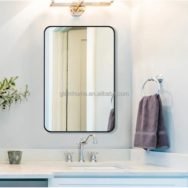 Modern decor mirror home decorative items for living room salon makeup metal frame bathroom vanity mirror