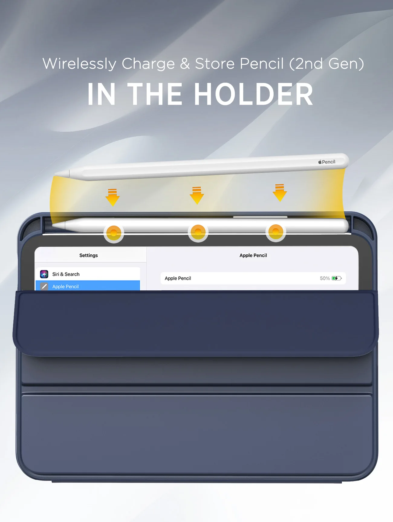 MoKo Case Fit New iPad Mini 6 Case with Pencil Holder with Soft TPU Frame Hard PC Clear Transparent Back Shell Smart Cover