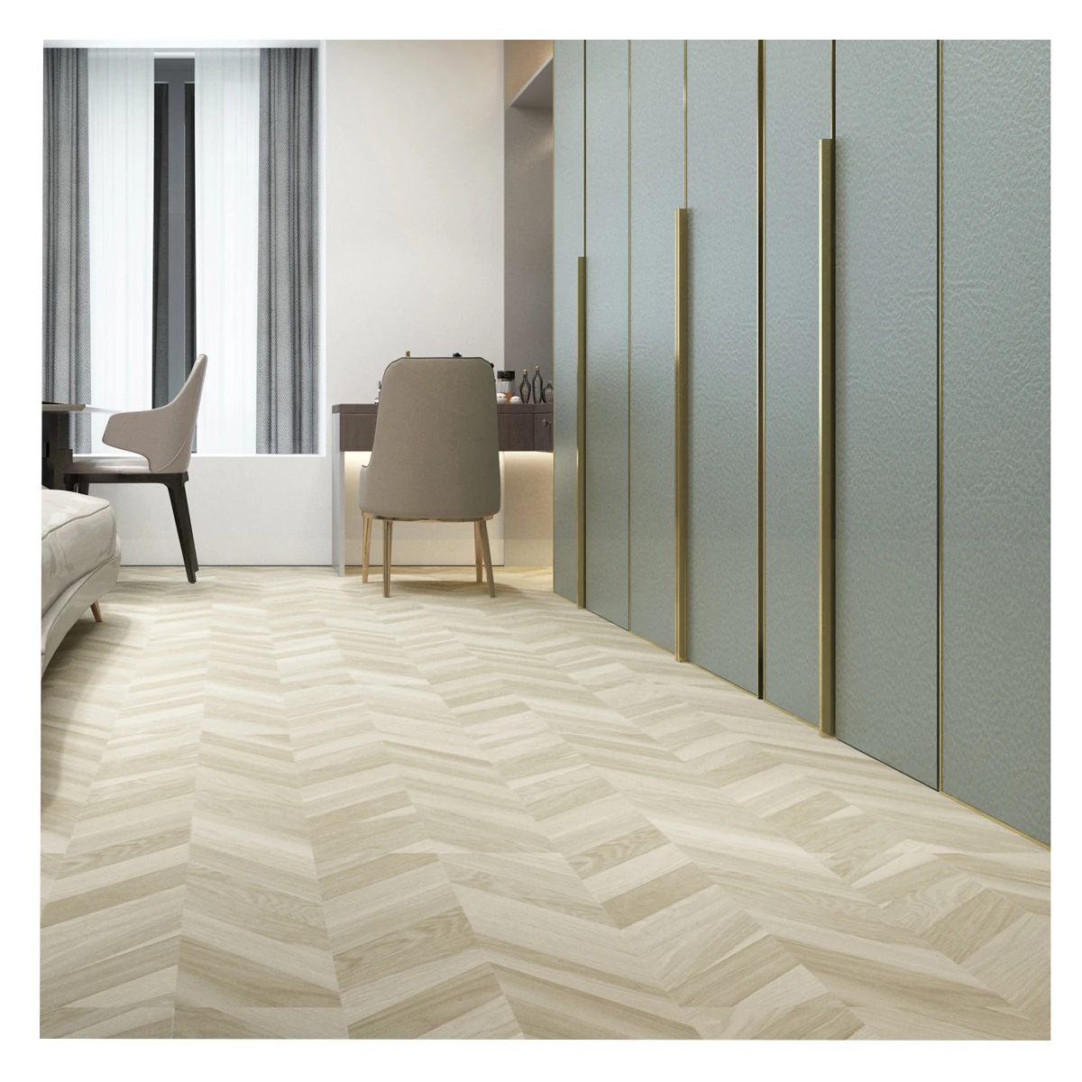 Floor Interlock Click 6.5mm Vinyl SPC Click Flooring Indoor tiles vinyl flooring chevron