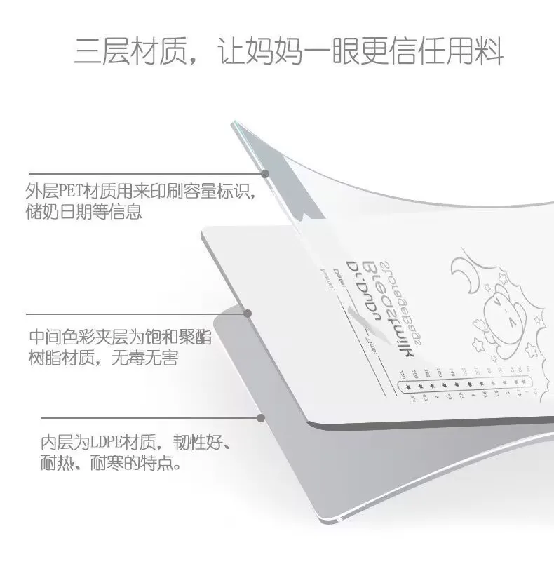 Custom source factory price 220 ml breast milk bag