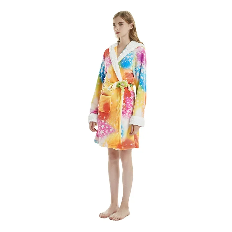 
Fashion Unicorn Bathrobe Sleepwear Adult Animal Pajama Unicorn Bath Robe Cartoon for Women Men 