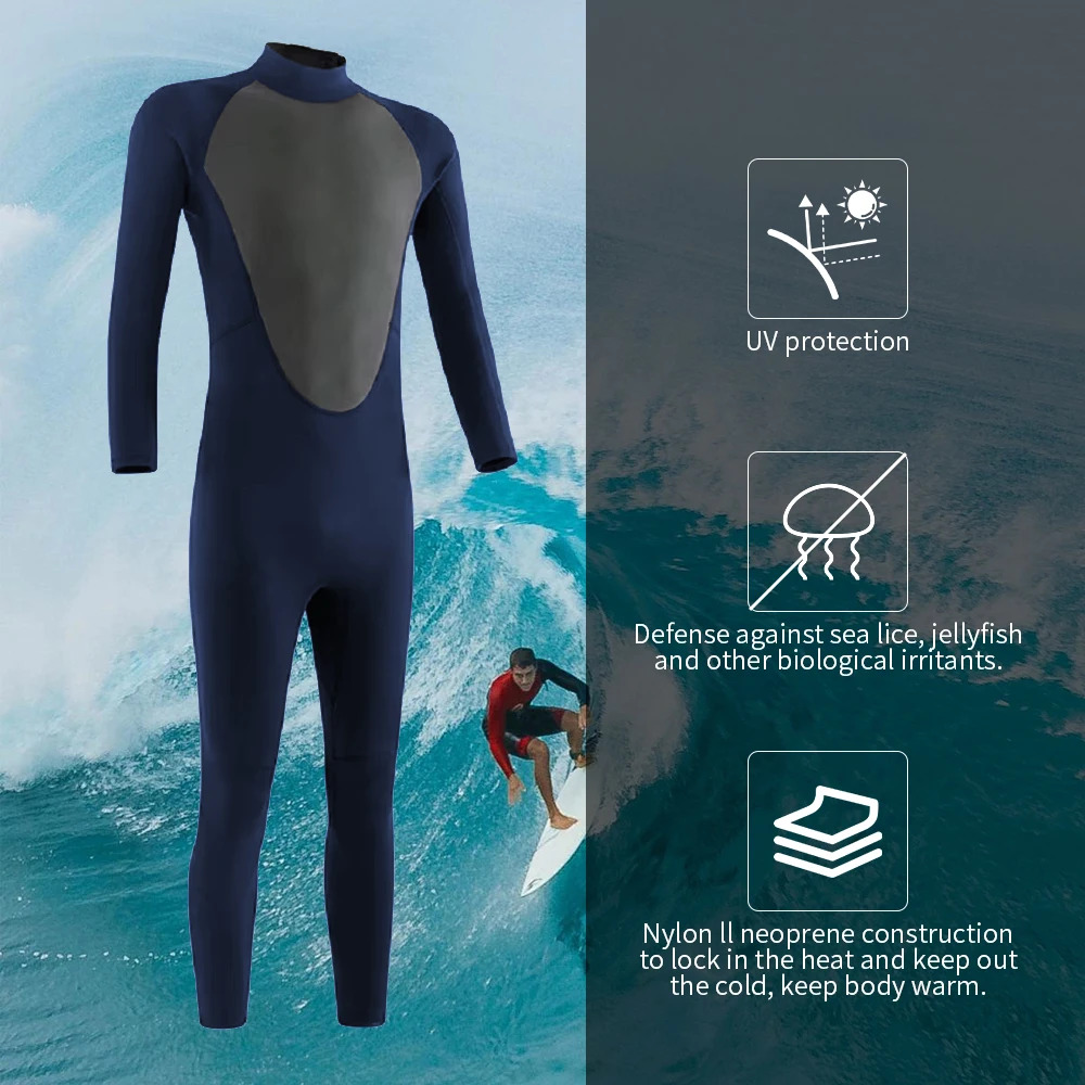 2024 Hot Selling Men Neoprene 3MM Wetsuits Diving Surfing Swimming Full Suit Water Keep Warm Zipper Water Sports Full Diver Suit