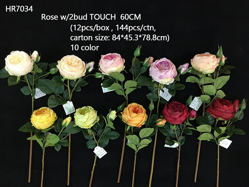 Sen Masine Custom Home Decorative Artificial Flowers Silk Real Touch Roses High Quality 2 Bud Green Fake Rose