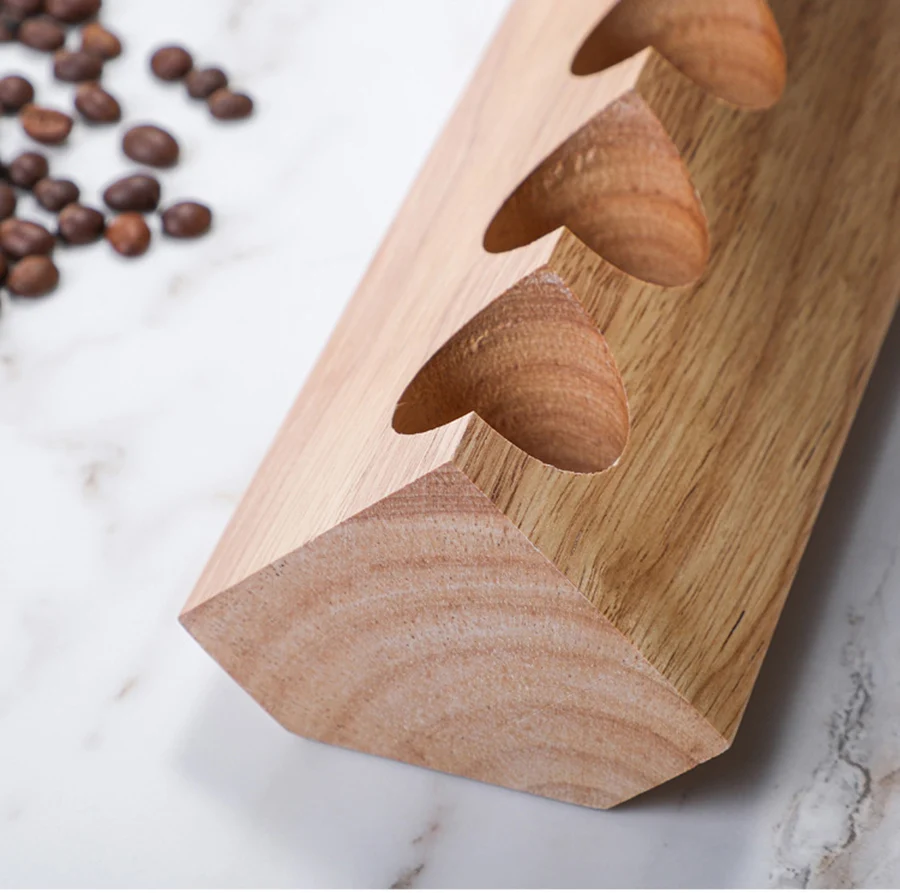 Glass Coffee Beans Storage Tubes Glass Jars with Airtight Lid with Wooden Base for Coffee Beans Tea Cereals