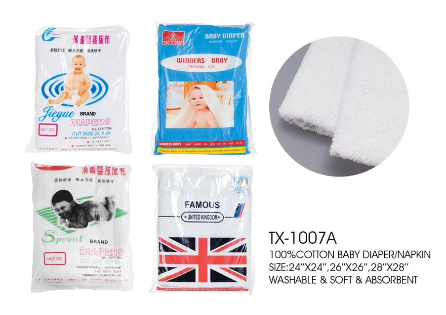 Bird Eye 100%cotton Muslin Baby Diapers Nappy