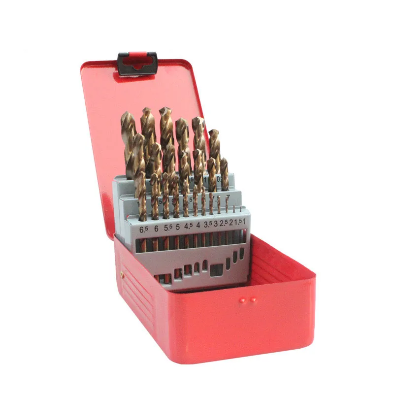 M35 25 pcs High Speed Steel Cobalt Twist Drill Bits For Drilling Steel