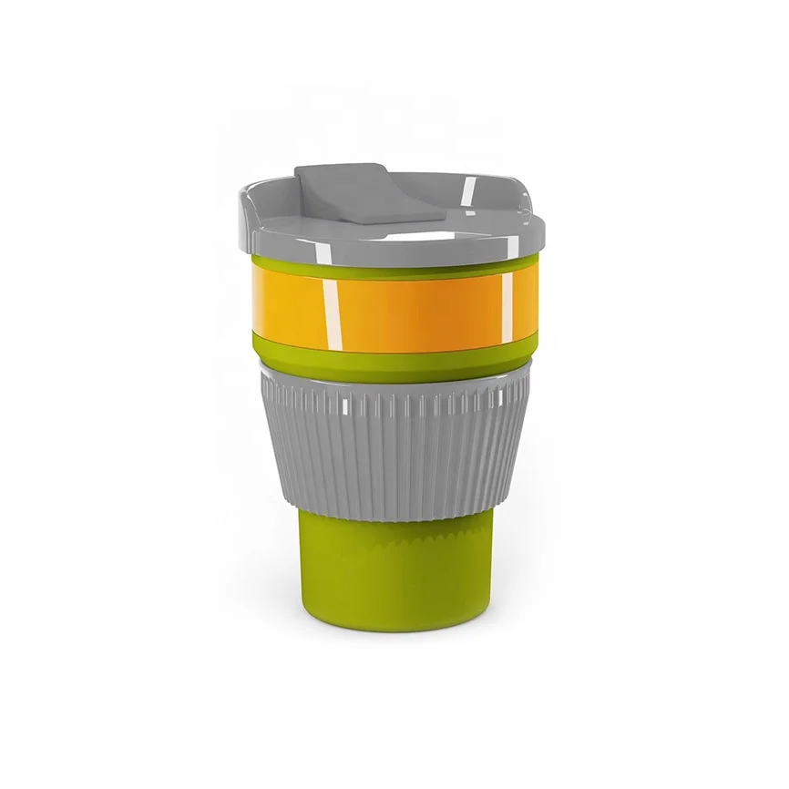 Takeout cup Telescopic bottle 2024 Tea cup Portable Silicone Folding  12Oz cafe cup 450ml