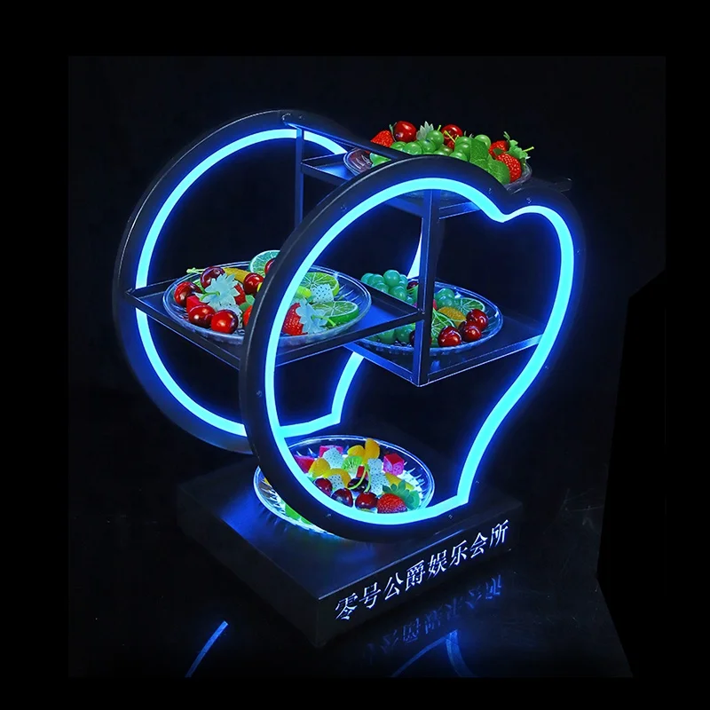 Сервировочный поднос в форме сердца со светодиодной подсветкой, фруктовая тарелка для ресторана, отеля, свадьбы, вечеринки, бара, ночного клуба