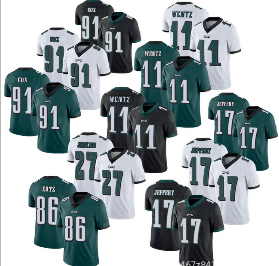 Оптовая продажа сублимированная Высококачественная футболка 11 # WENTZ 91 COX 86 ERTZ 27 JENKINS для американского футбола Джерси