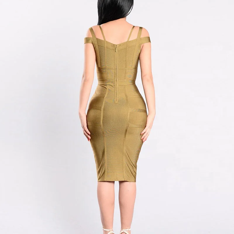 2021 year Factory Wholesale Low Price Spaghetti Strap V Neck Bandage Dress