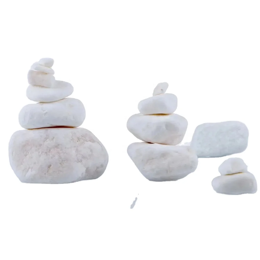 Snow White Beach Pebbles Wash Stone