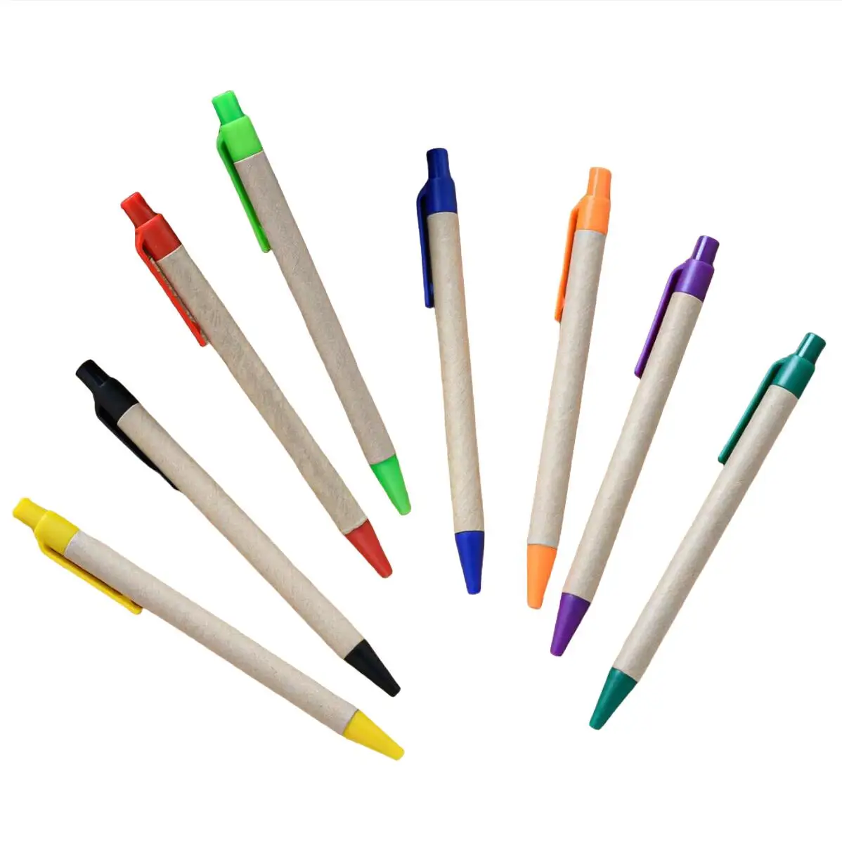 Promotional Customized Eco-Friendly Recycled Paper Ball Pens Cheap Logo 1.0mm Writing Width Plastic Material
