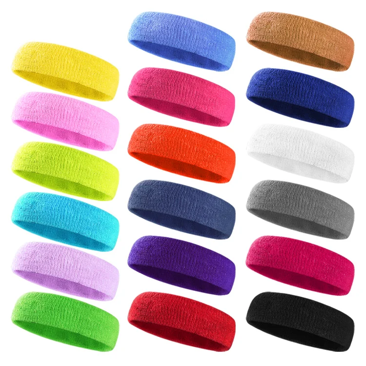 Повязка на голову Aolikes для тренировок, однотонная широкая повязка на голову для йоги, повязка на голову с принтом изображений на заказ, цветная повязка на голову для баскетбола