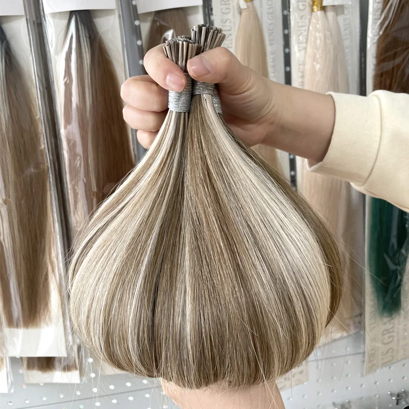 human hair i tip wavy  ombre stick tip s balayage blonde keratina human hair extension