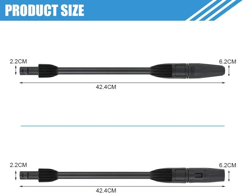 Adjustable Turbo Jet Pressure Washer Cleaning Nozzle Lance With Dual Nozzle