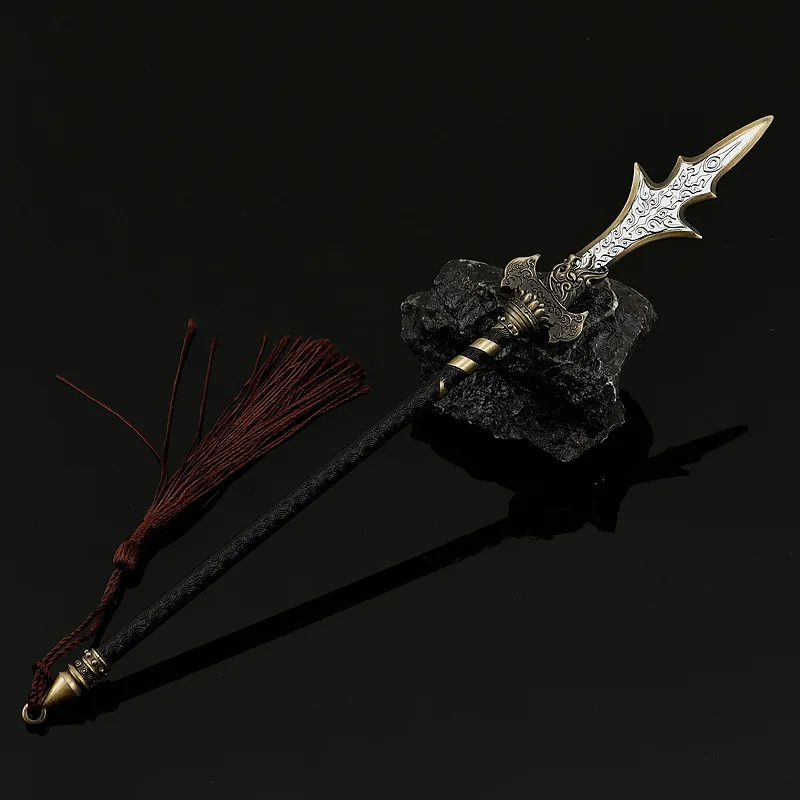 Black Myth Goku All-Metal Weapon Model Three-Pointed Two-Blade Knife 22cm Game Accessories 3D Light Custom Collection