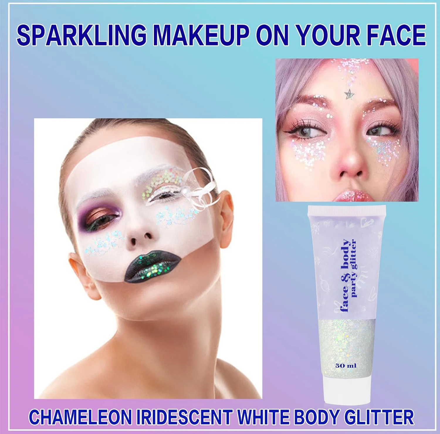 Han Linger Sparkling Makeup Shimmer Highlighter To Use And Glide Smoothly Music Festival Concert Outfit Face Glitter Makeup Gel
