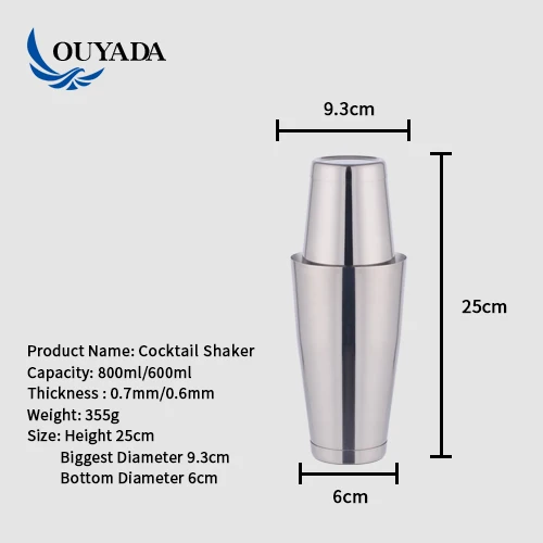 
Factory Direct 700ml custom 304 stainless steel bartender tool kit engraved recipe unique martini cocktail shakers 