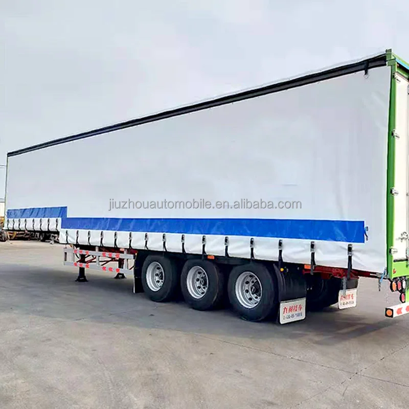 High Quality Steel Semi Trailer 20-60 Ton Payload with Curtain Side and Roller Shutters 2-3 Axles 20ft-40ft Box Truck Trailers
