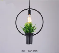 Indoor Decoration Hanging Artificial Glass Bulb Plant Pendant Lamp Ceiling Light for Cafe Restaurant