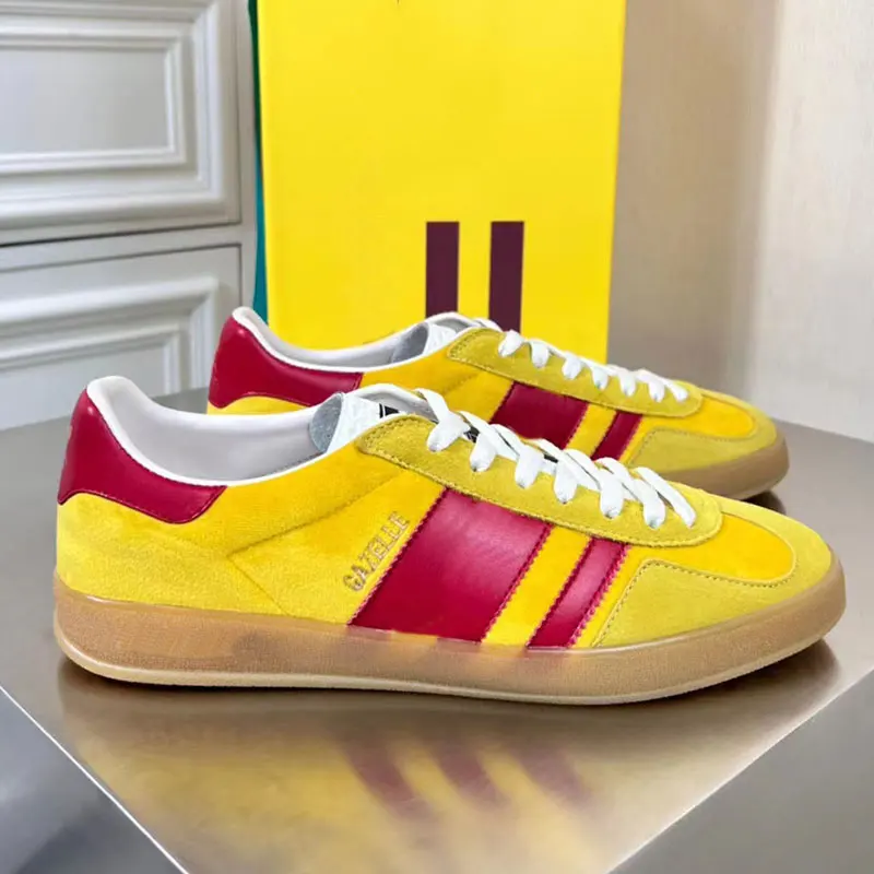 Italian luxury brand Gazelle Sneaker with G canvas Casual Shoes Trainers designer Classic Outdoor Shoe