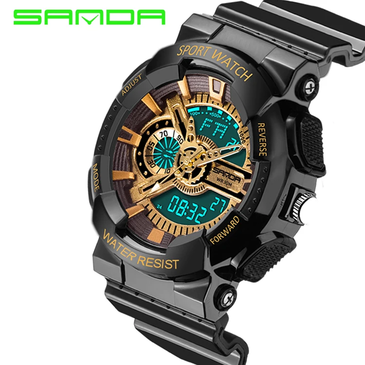  Sanda 799 1 Спортивные брендовые электронные часы цифровые мужские наручные белый стиль G военные водонепроницаемые для плавания