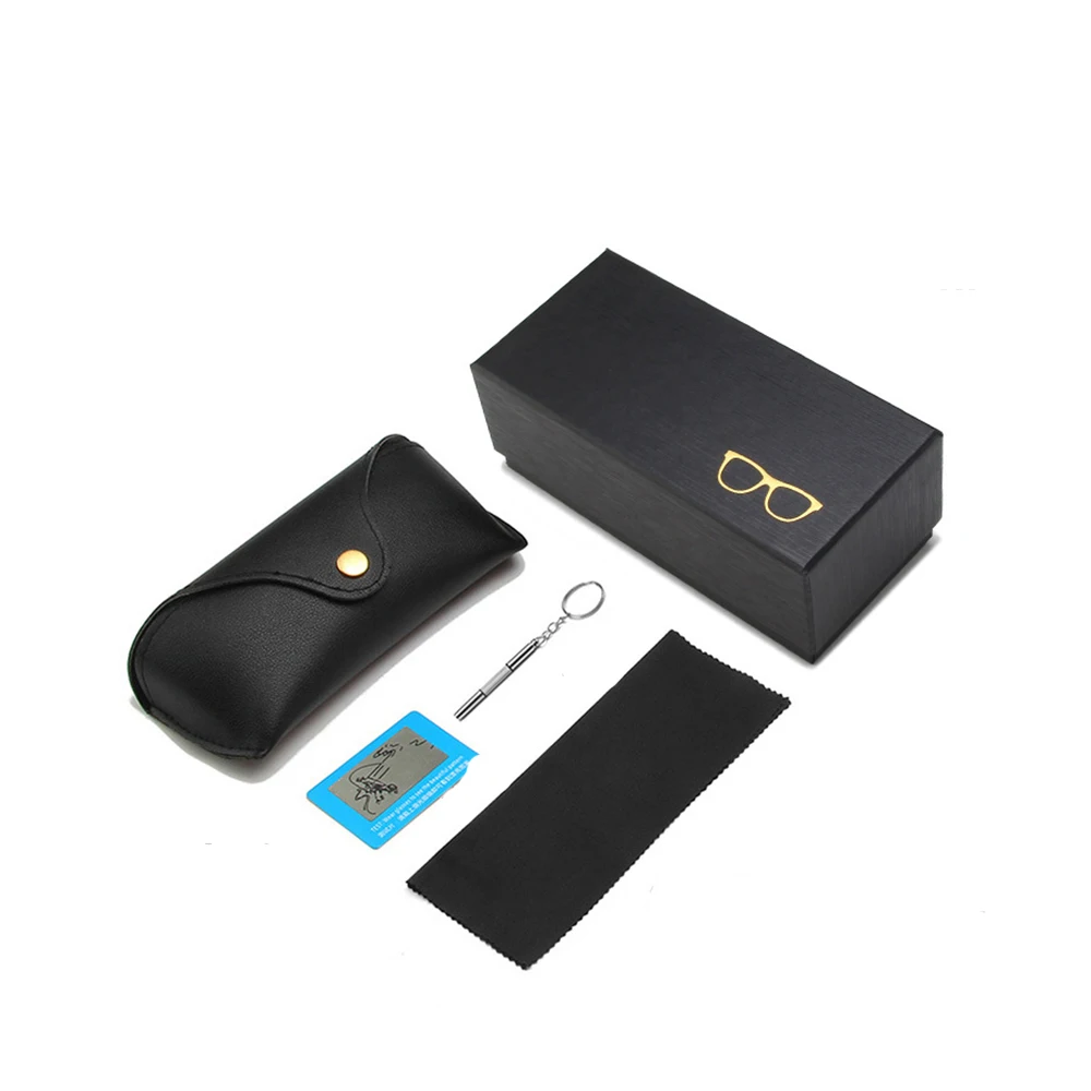 Designed Full Set Gift Paper Box Sunglasses Cases With Microfiber Cloth Pouch Polarized Test Card