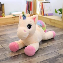 Popular Cartoon Rainbow Color Children Girls Small  Carton Horse Plush Toys Soft Stuffed Toy Unicorn