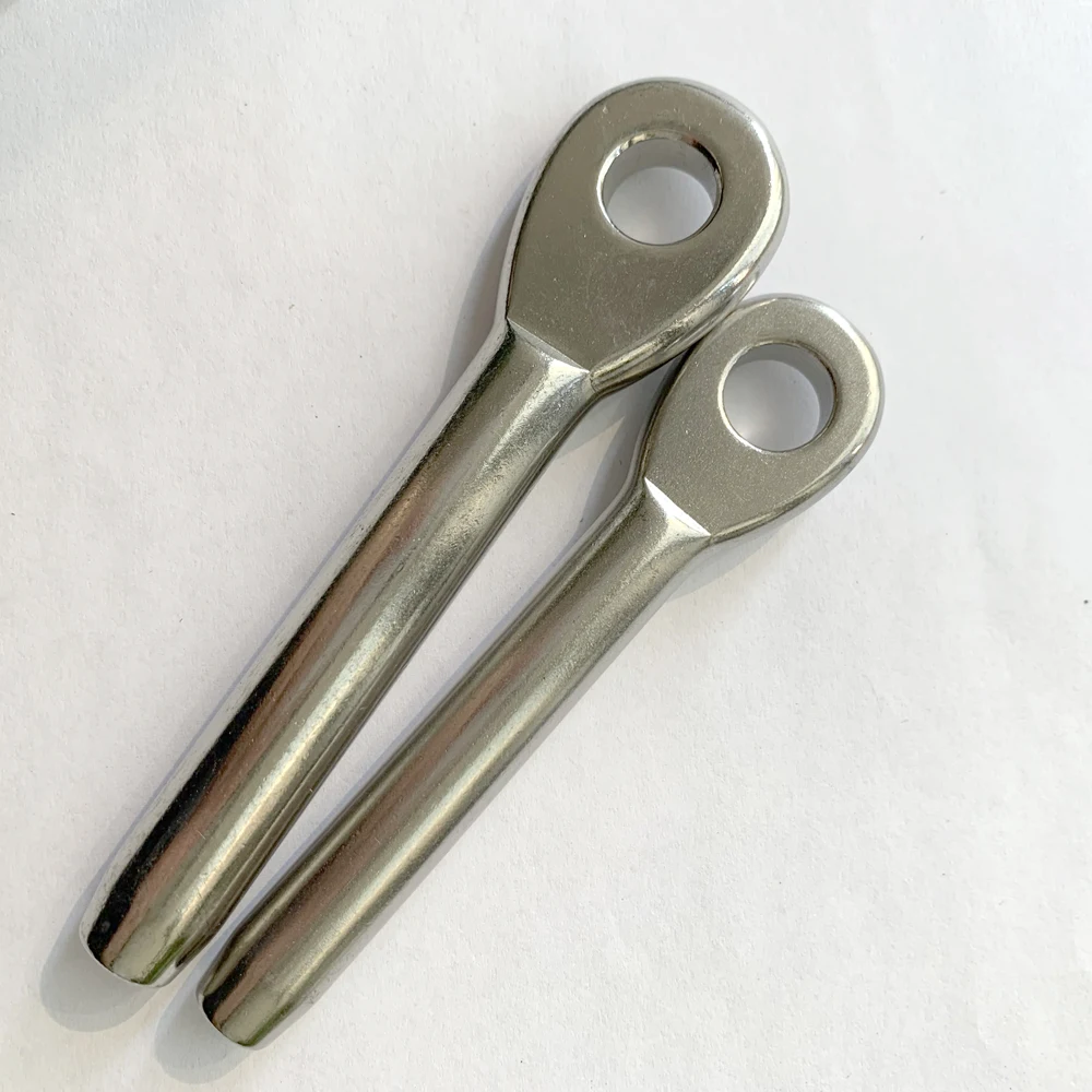 Stainless steel rigging hardware swage eye terminal