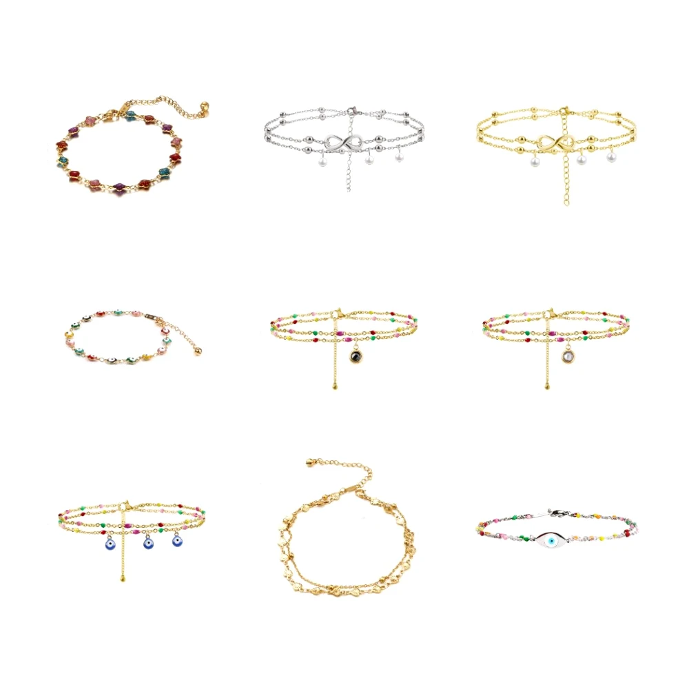 Gold Plated Silver Plated Fashion Anklet Stainless Steel Ankle Chain For Women