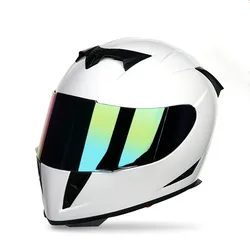 Whosale Full Face Motorcycle Helmets Plating Color Lenses Four season For Motorcycle Driving Helmet