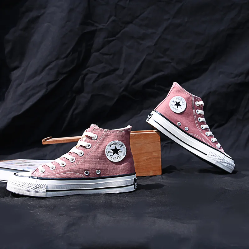 
Stylish Breathable Cheapest Custom Plain White Canvas Shoes Women Canvas Sneaker Shoes High Top Canvas Shoes 