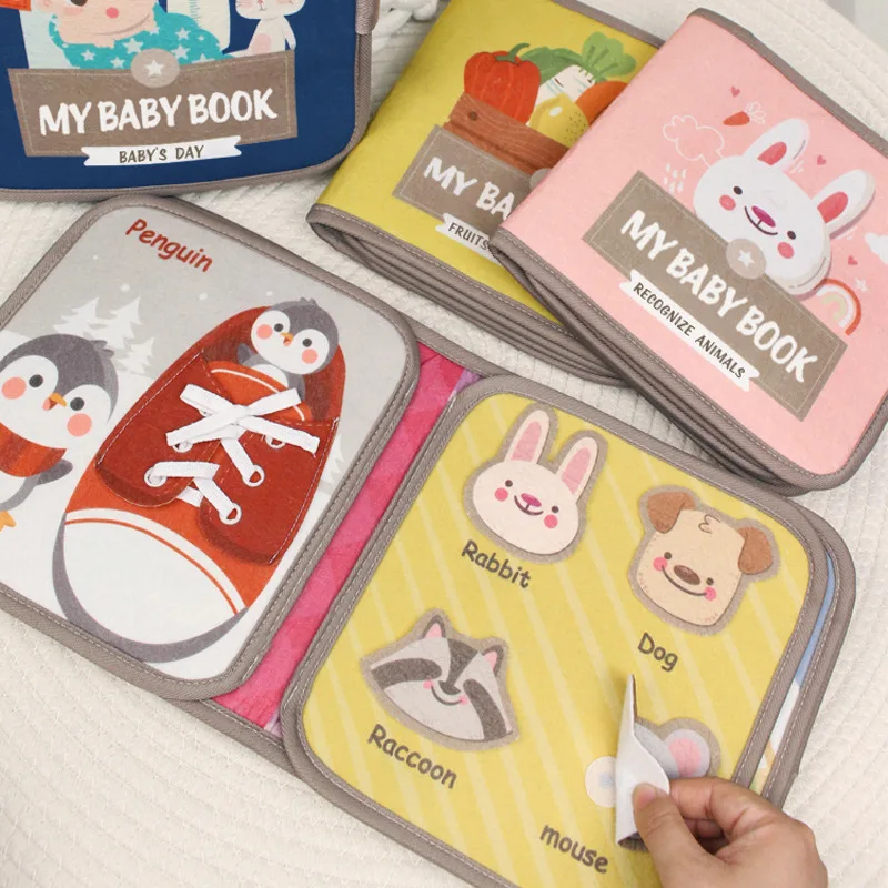 Jouet éducatif noir et blanc livre en tissu doux toucher sentir livres créatif Animal froissé quees toux tisslivre jouet