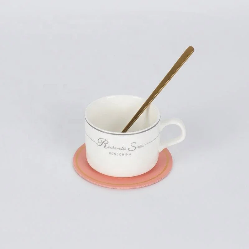 Promotional Cheap Factory Debossed Custom Logo Round Leather PU Coffee Tea Cup Coaster 38Cm PVC Hollow Table Place Ma