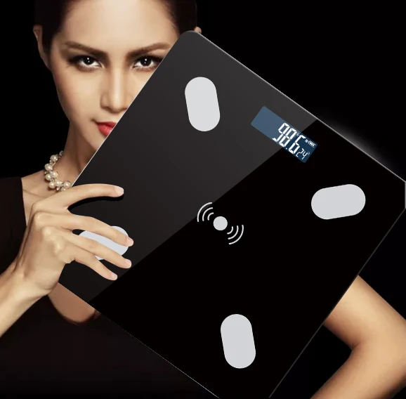 Bluetooth Digital Body Fat Scale Household Electronic Weight Scale Made of Tempered Glass Healthy Smart with OkOk APP Datas