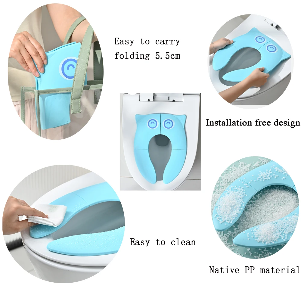 Owl Shape Kids Children Foldable Folding Potty Seat Trainer Kids Baby Travel Portable Potty Toilet Training Seat