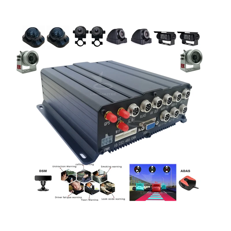 12 channel AI MDVR with anti-explosion camera safe driving monitoring system ADAS alarms for oil tank truck safety system
