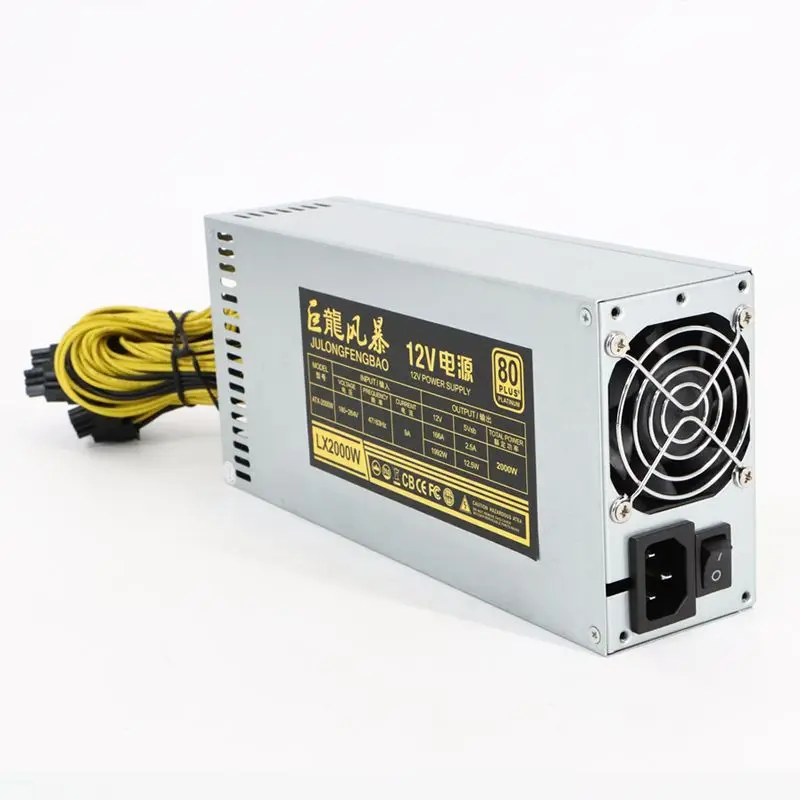 Одноканальный 2U 2000W бесшумный электропитанием компьютер 1800W2200W2400W2500W видеокарта платформа блок