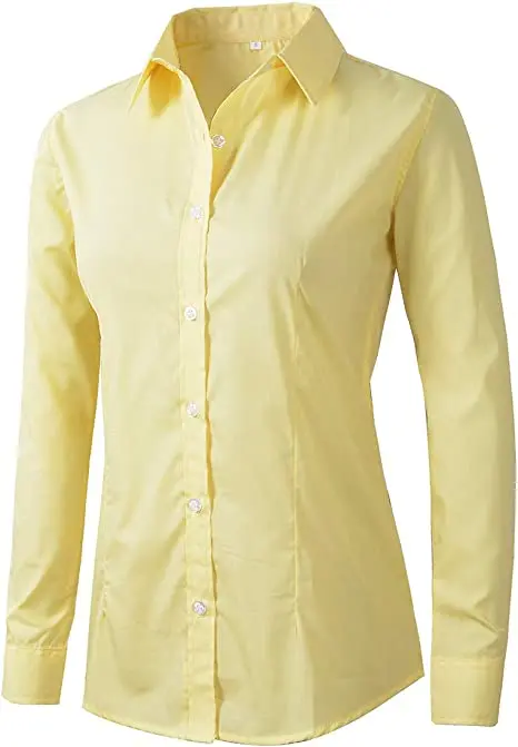 2023 Best sale pure color long sleeve shirts for women  top blouses modest blouses & shirts accept custom logo